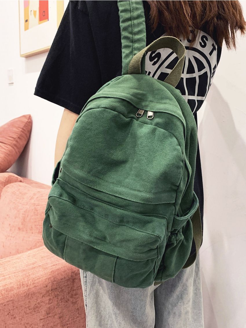 Pocket Front Canvas Backpack