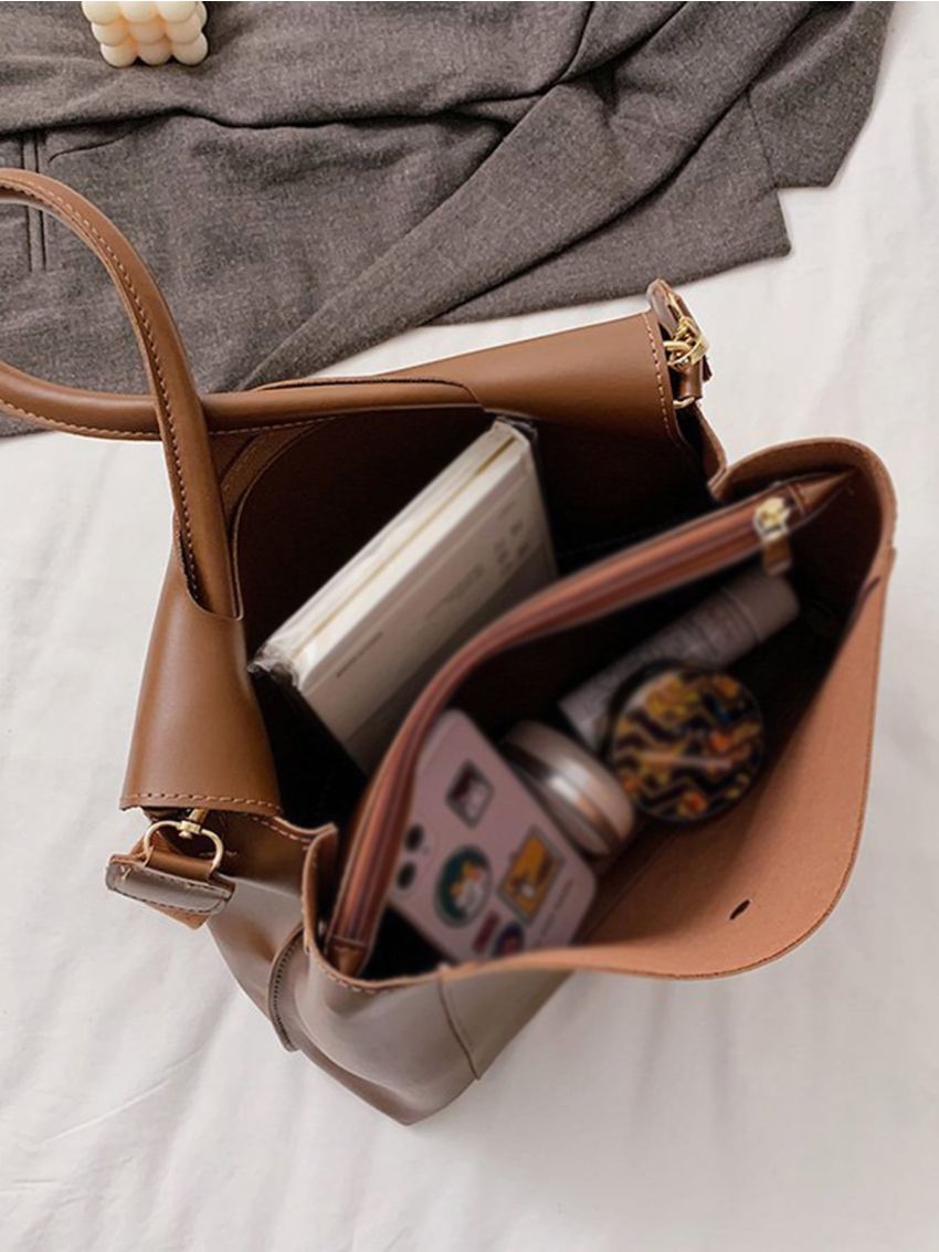 Stitch Detail Flap Square Bag