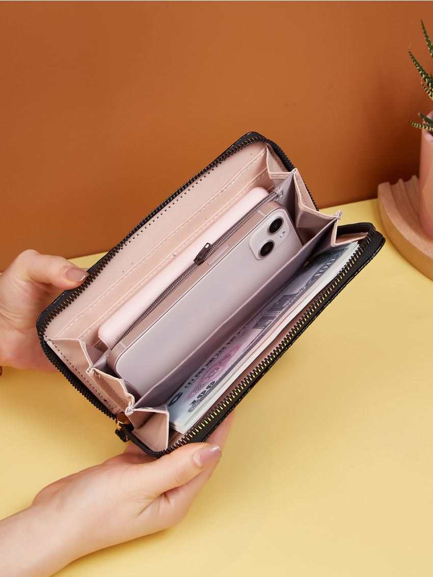 Floral Embossed Long Wallet