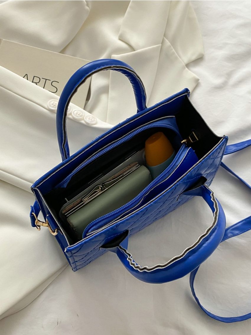 Quilted Double Handle Square Bag