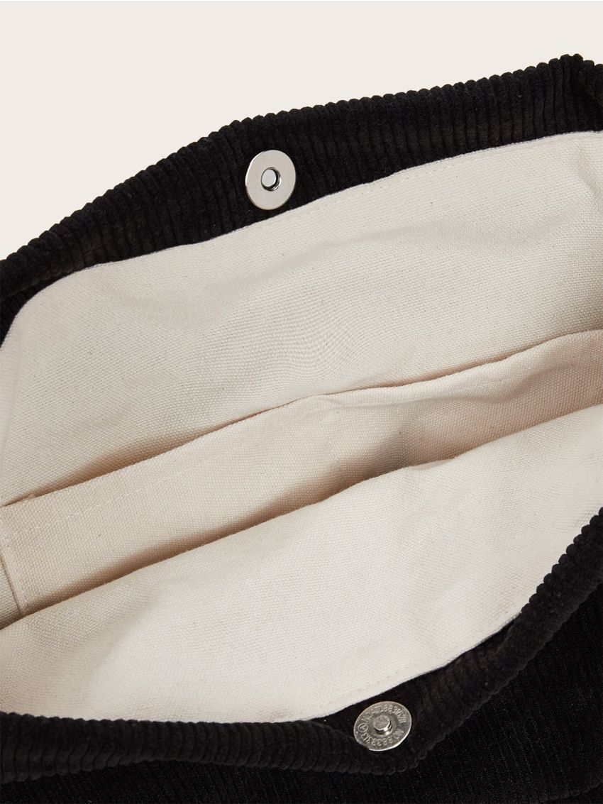 Solid Corduroy Shoulder Bag