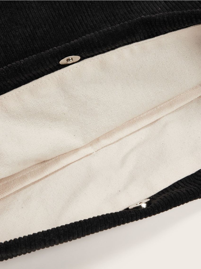 Solid Corduroy Shoulder Bag