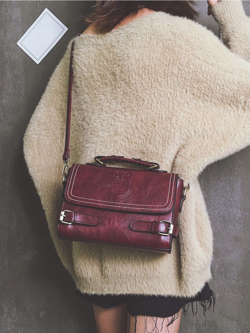 Minimalist Buckle Flap Square Bag, Mothers Day Gift For Mom