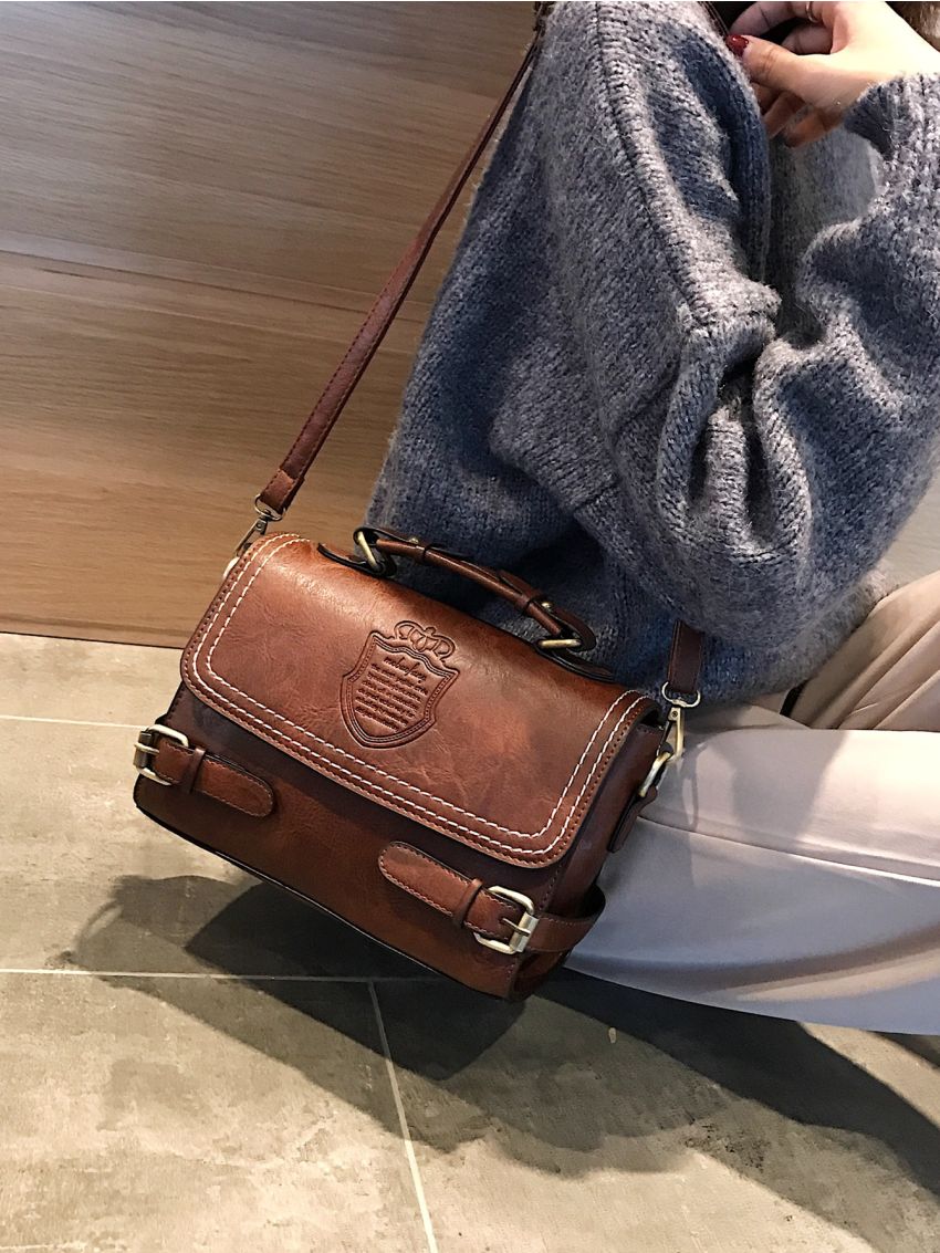 Minimalist Buckle Flap Square Bag, Mothers Day Gift For Mom