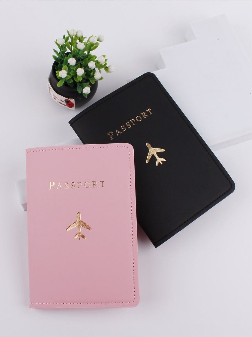 2pcs Letter Graphic Passport Case