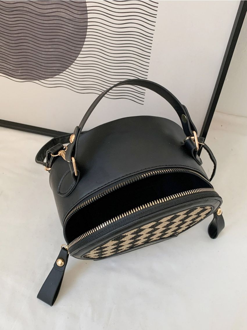 Colorblock Geo Graphic Circle Bag