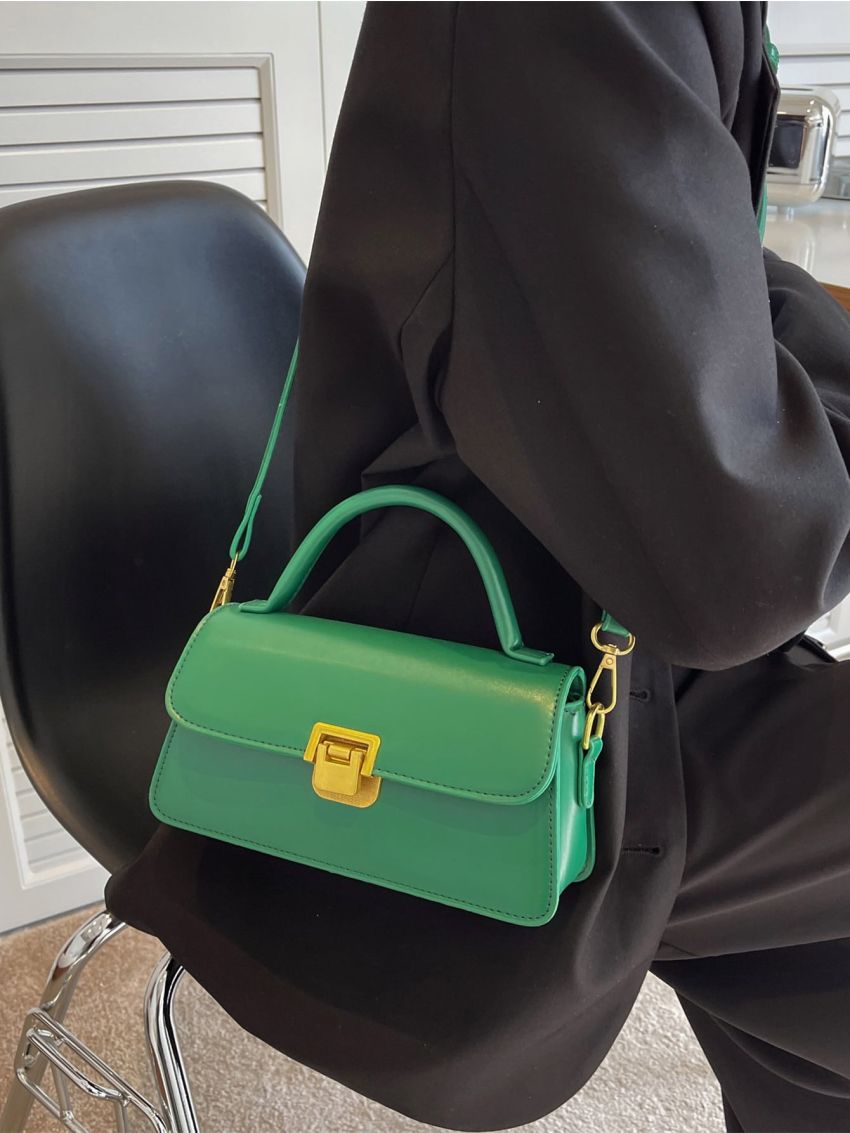 Metal Lock Flap Square Bag