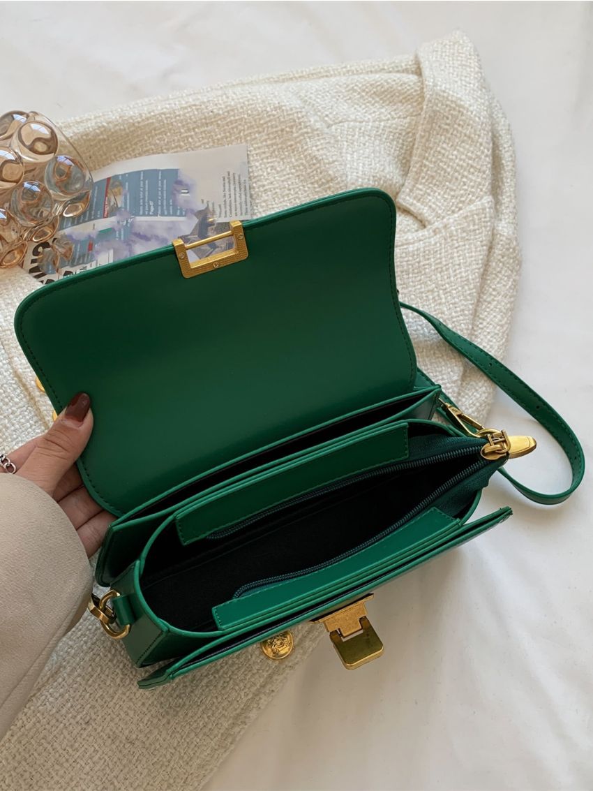 Metal Lock Flap Square Bag