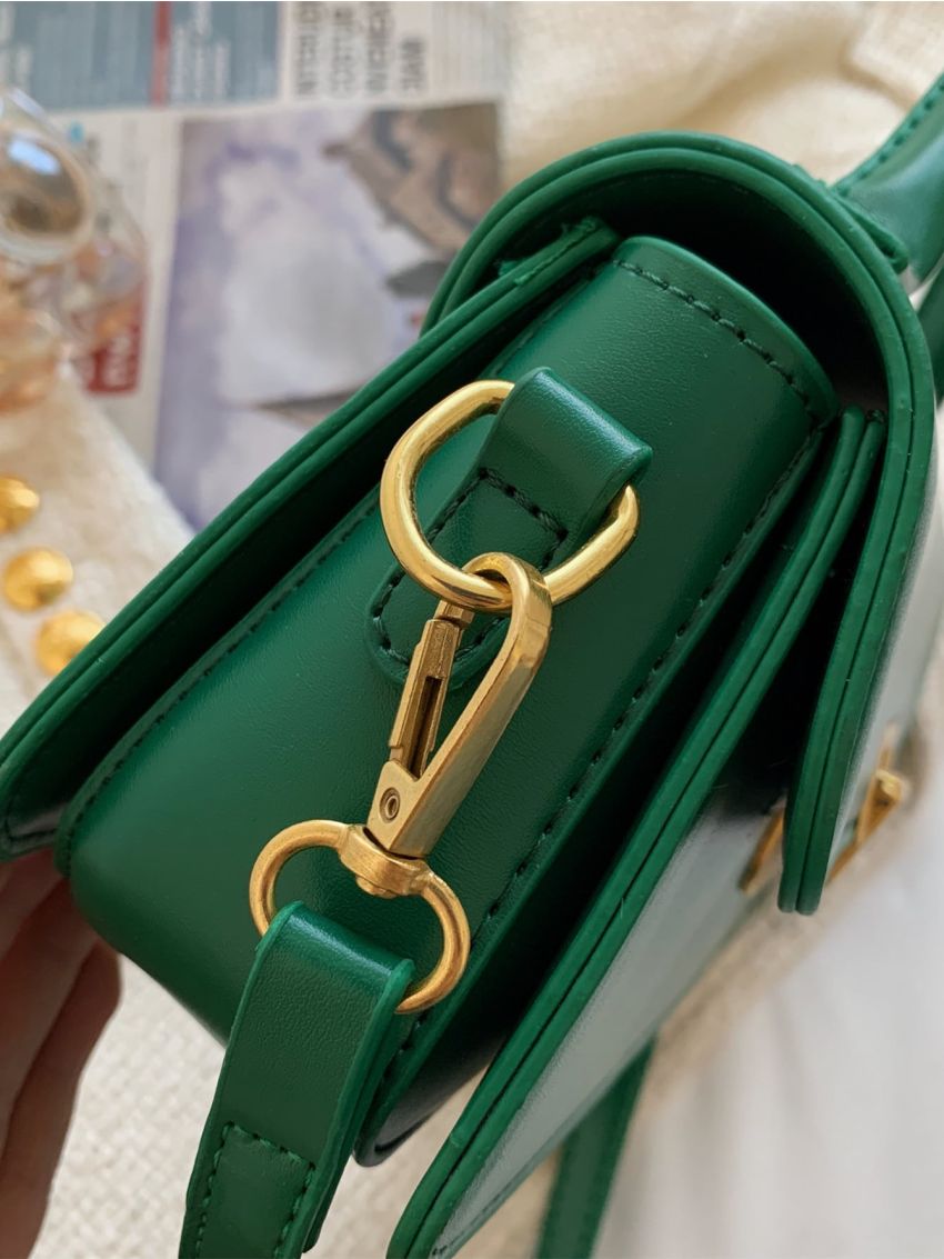 Metal Lock Flap Square Bag