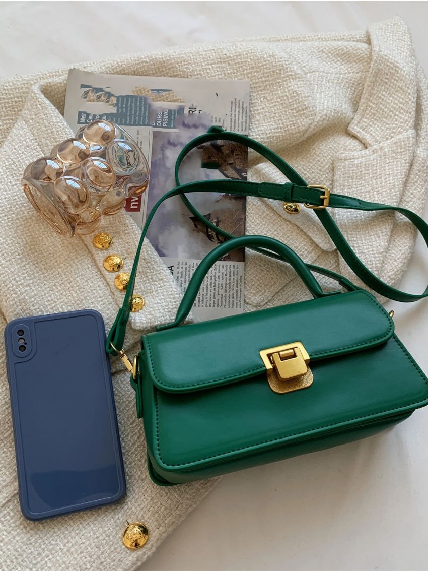 Metal Lock Flap Square Bag