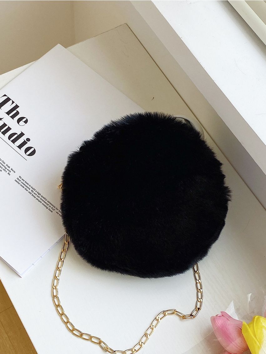 Mini Fluffy Chain Circle Bag