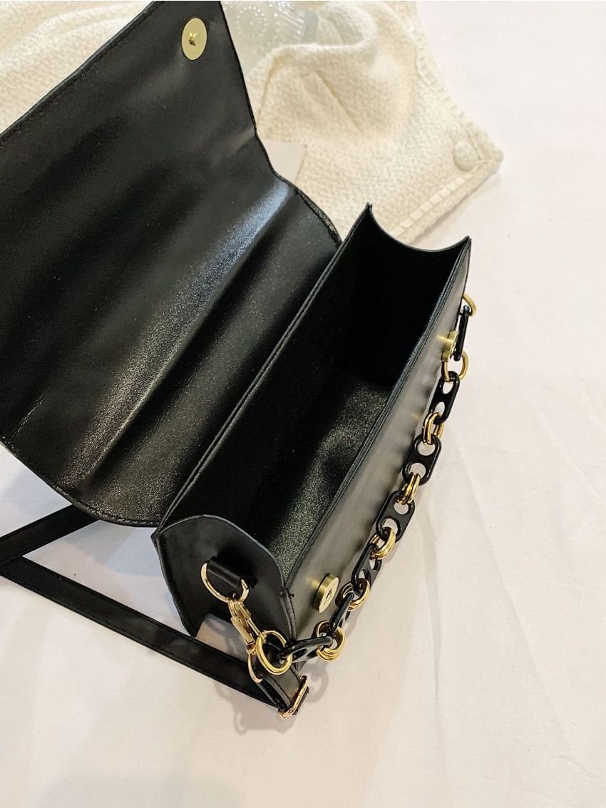 Quilted Flap Chain Square Bag With Coin Purse