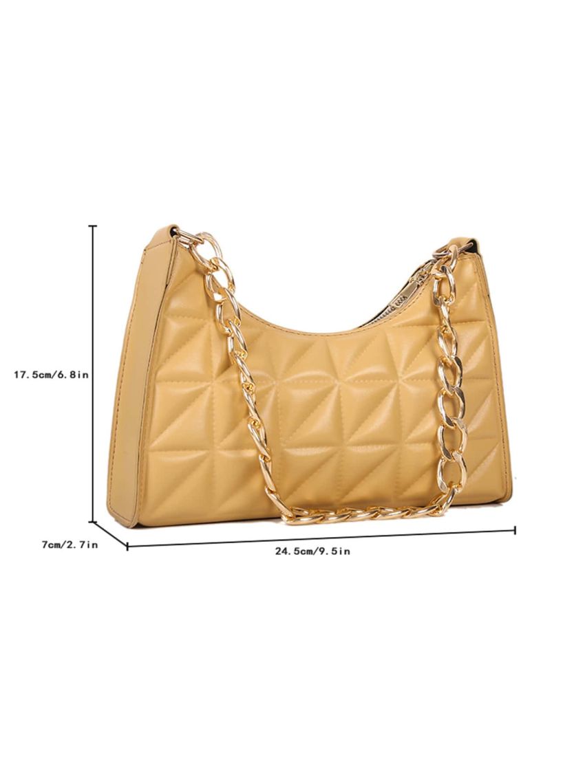 Quilted Chain Baguette Bag