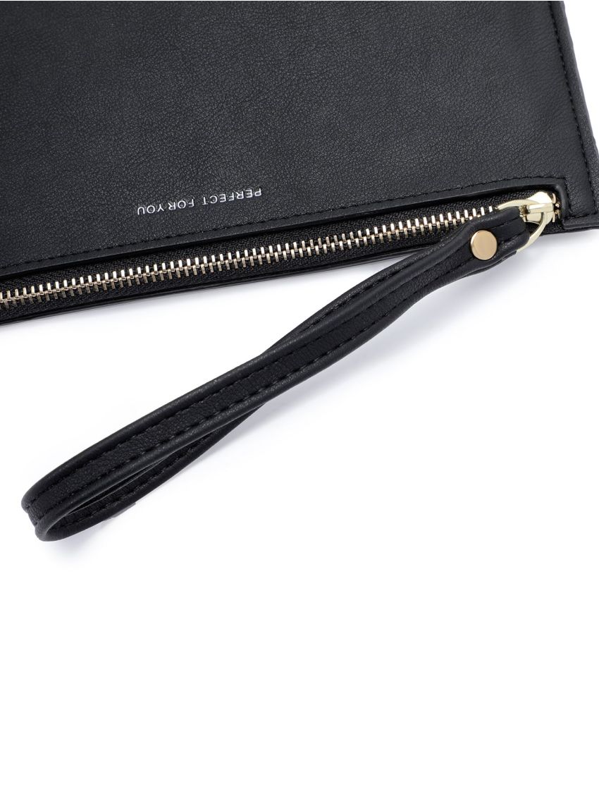 Slogan Graphic Zipper Long Wallet