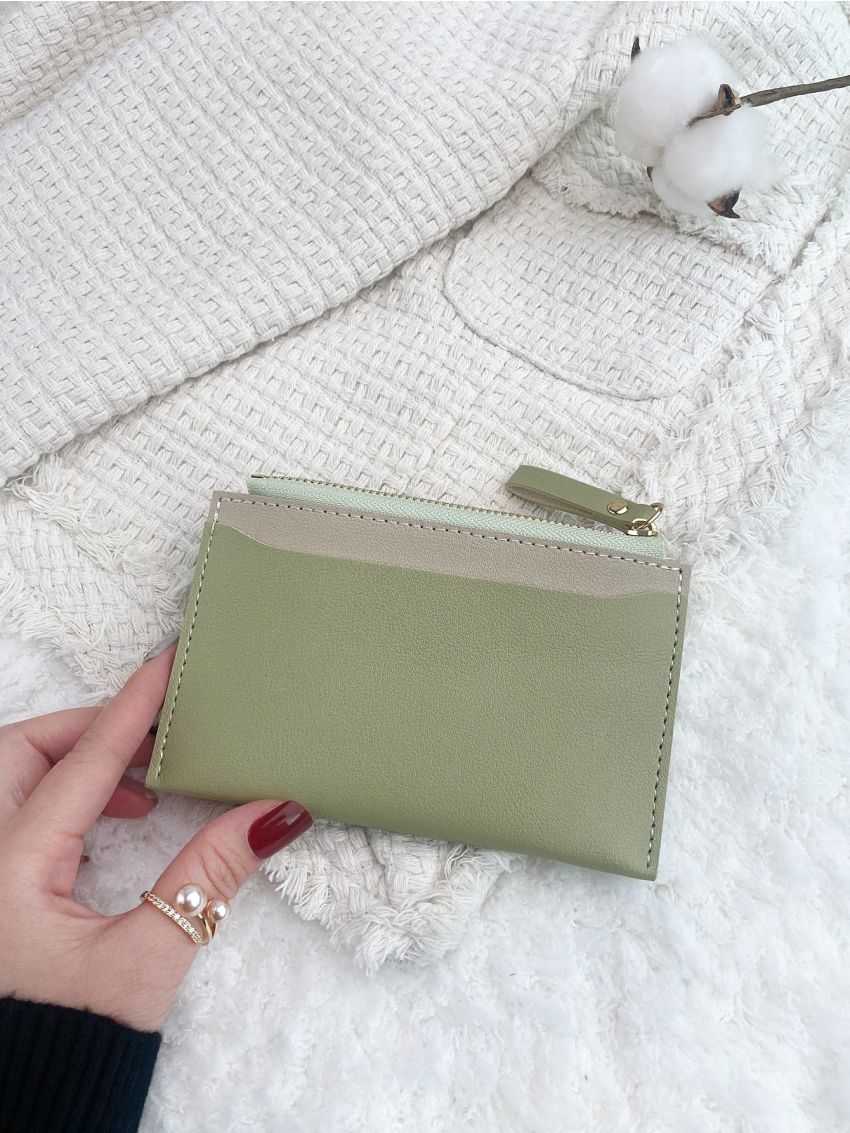 Colorblock Stitch Detail Small Wallet