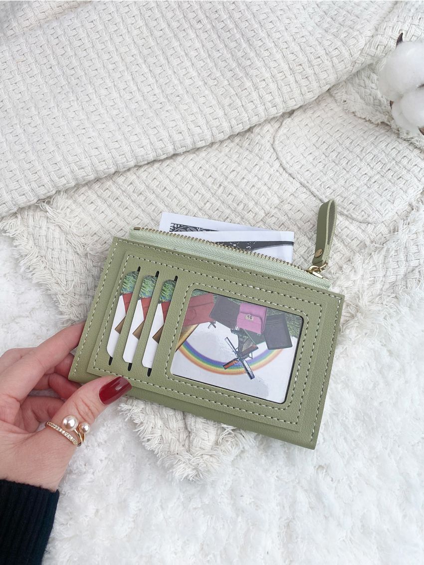 Colorblock Stitch Detail Small Wallet