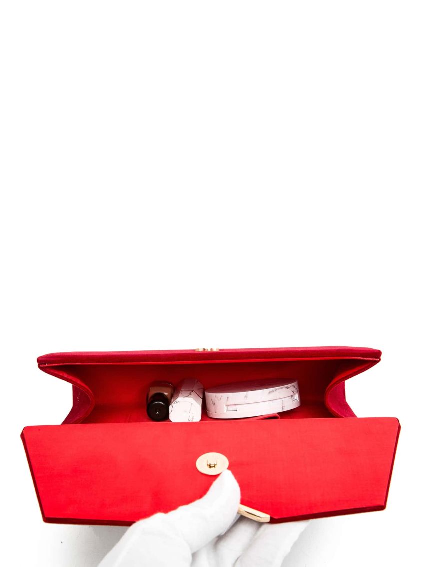 Metal Edge Flap Chain Velvet Square Bag