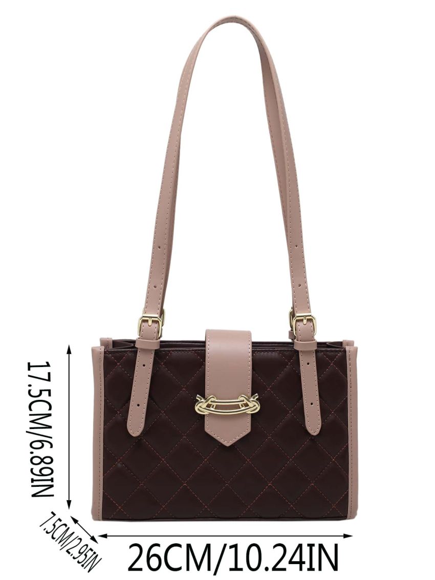Quilted Two Tone Square Bag