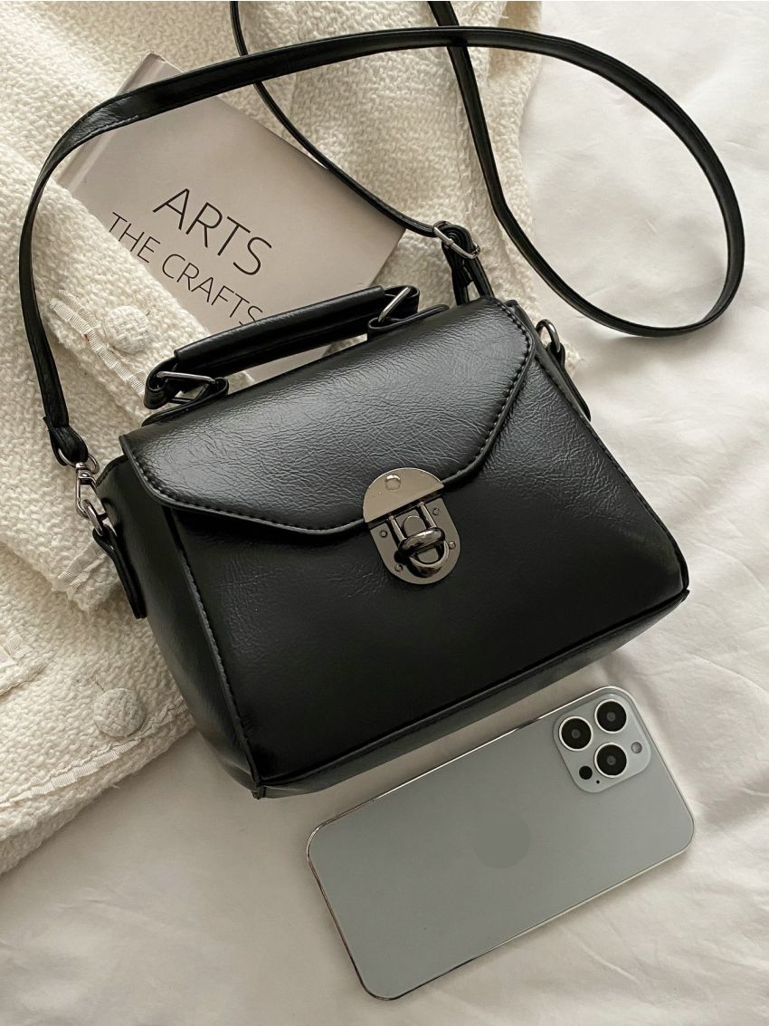 Mini Metal Lock Flap Square Bag