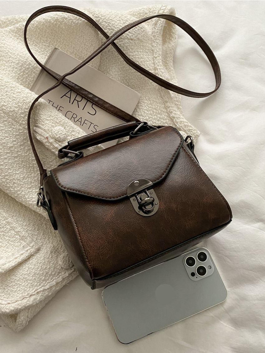 Mini Metal Lock Flap Square Bag