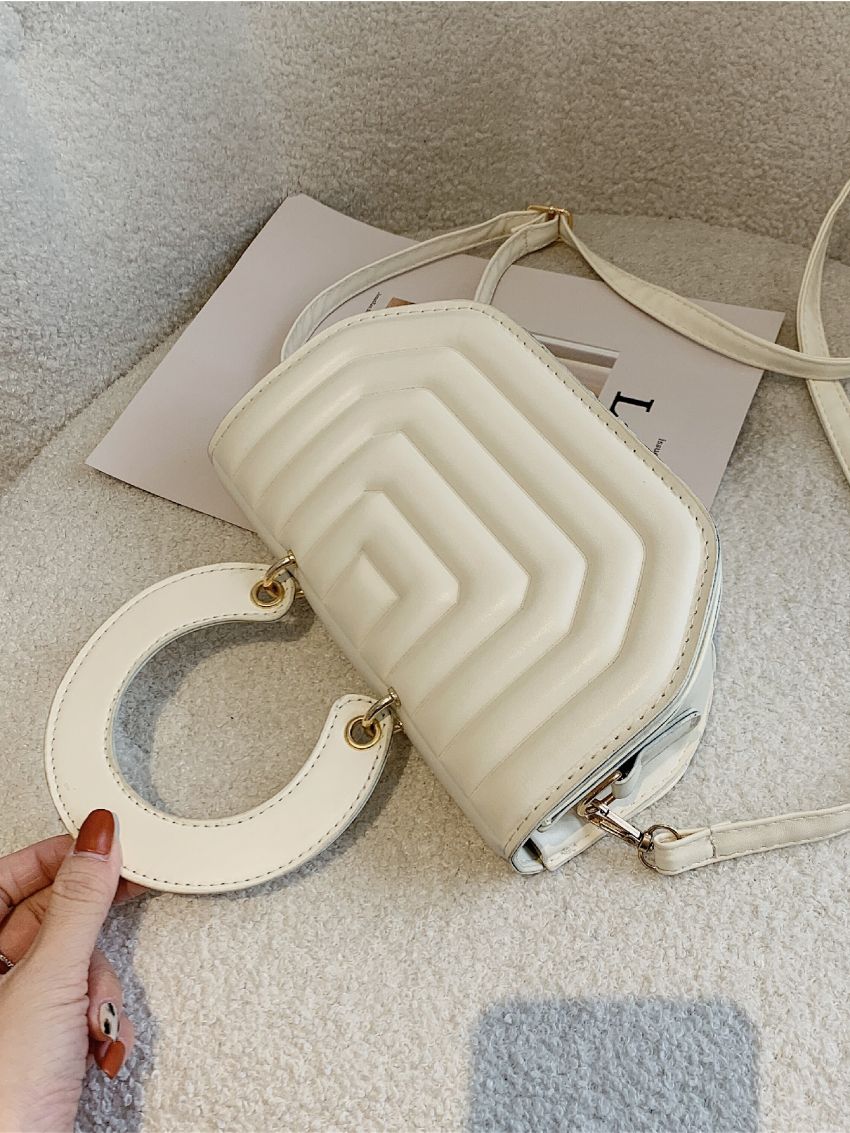 Stitch Detail Top Handle Novelty Bag