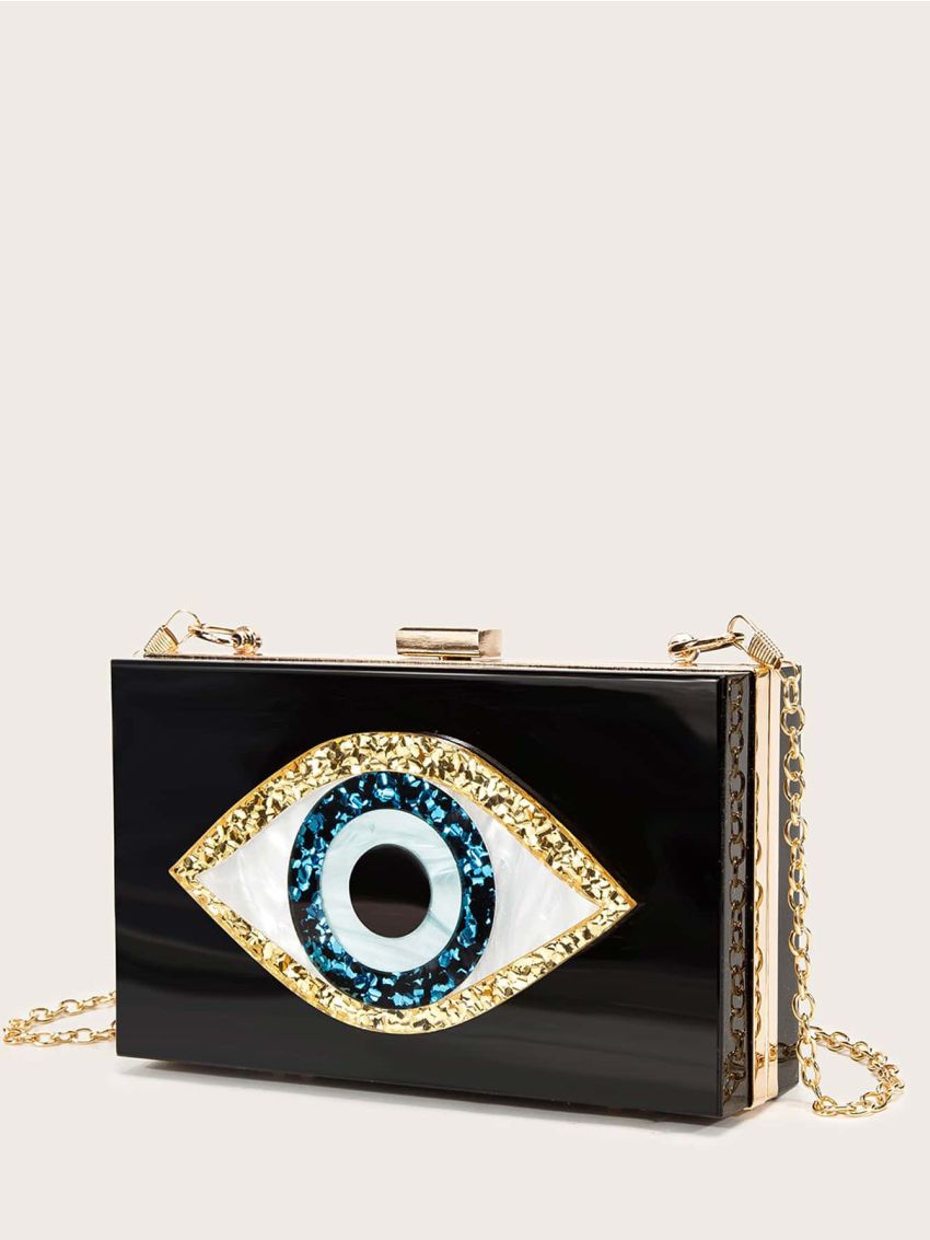 Mini Eye Graphic Chain Box Bag
