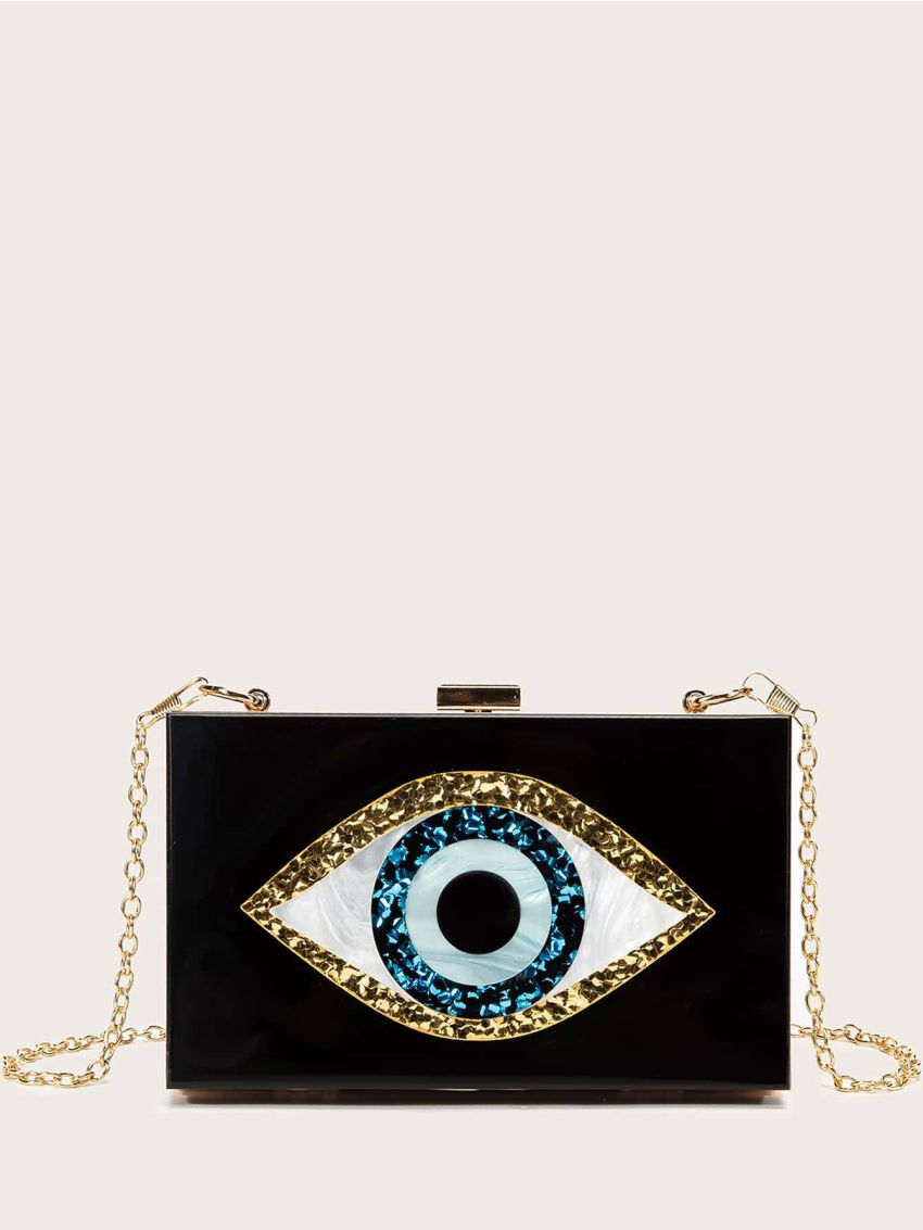Mini Eye Graphic Chain Box Bag