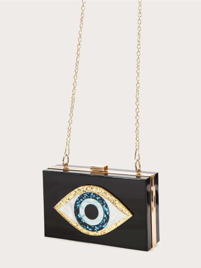 Mini Eye Graphic Chain Box Bag