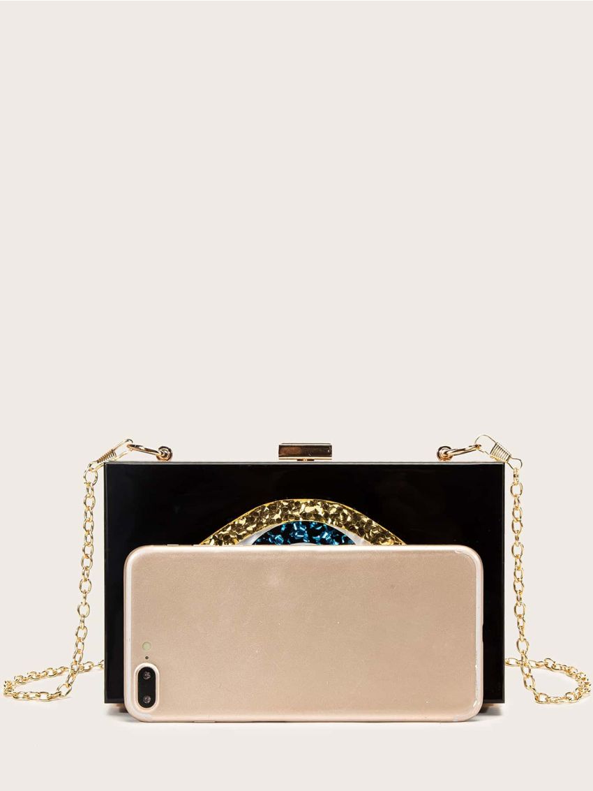 Mini Eye Graphic Chain Box Bag