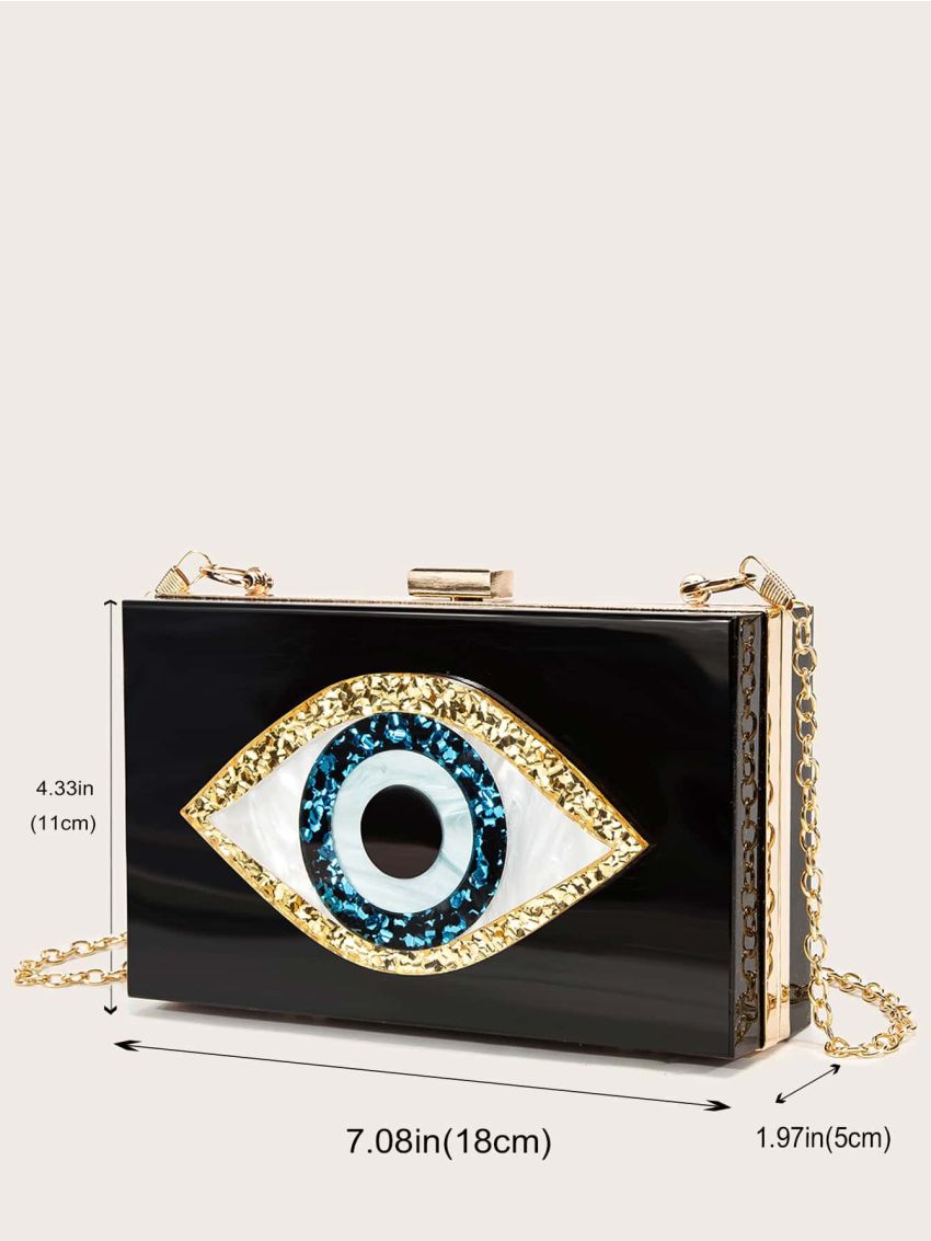 Mini Eye Graphic Chain Box Bag