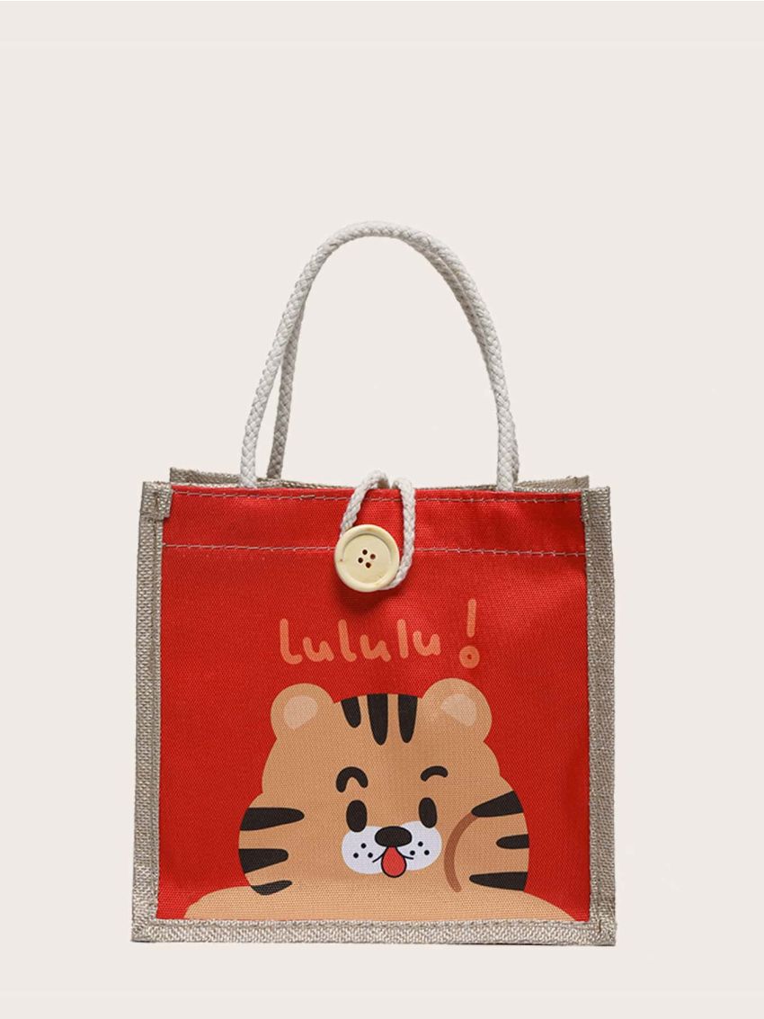 Cartoon Tiger Graphic Square Bag