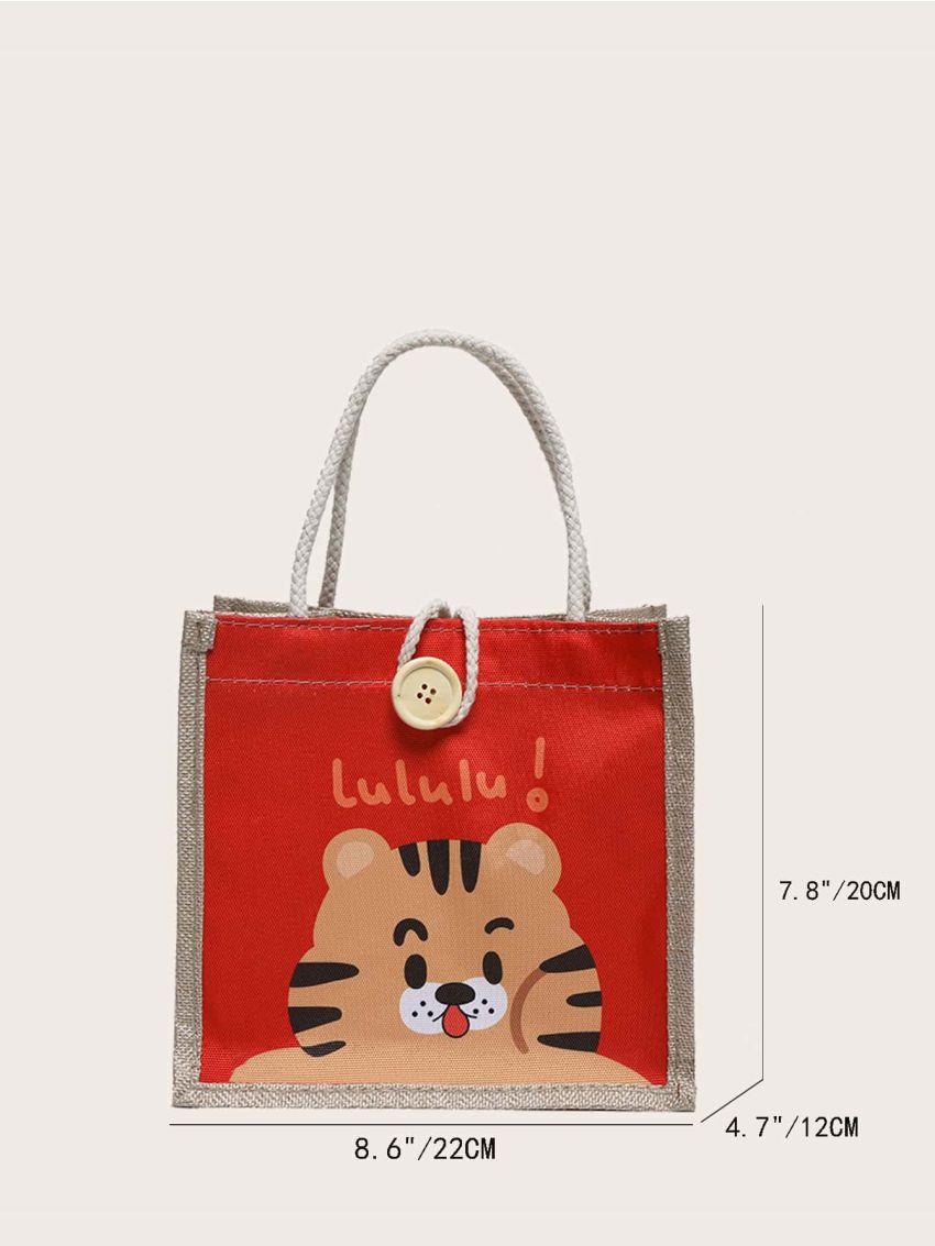 Cartoon Tiger Graphic Square Bag