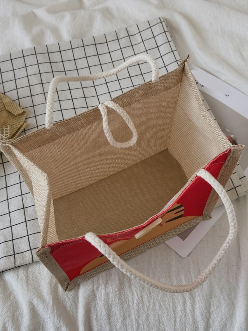 Cartoon Tiger Graphic Square Bag