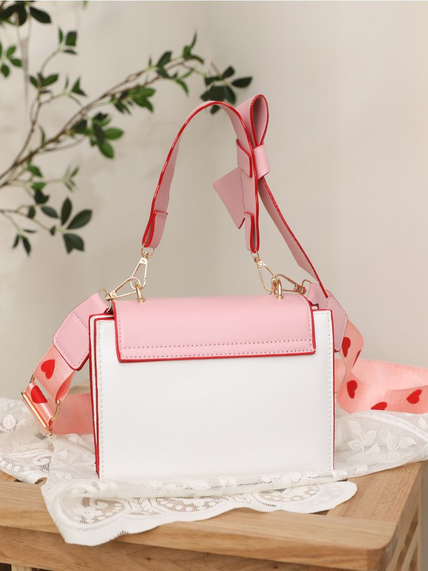 Mini Heart Decor Flap Square Bag