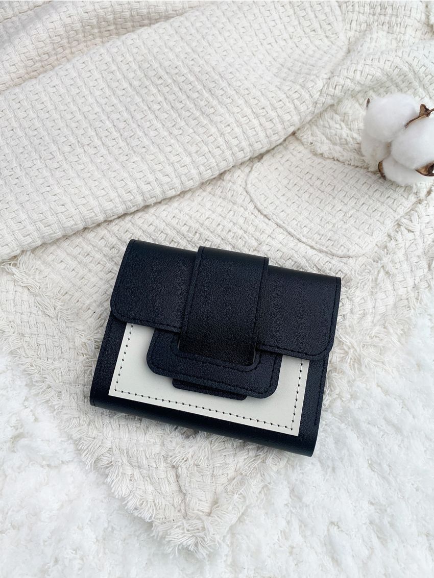Colorblock Flap Small Wallet
