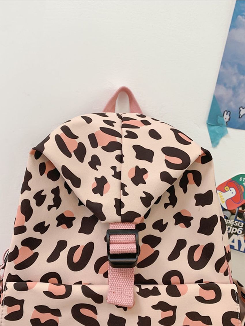 Allover Leopard Large Capacity Backpack