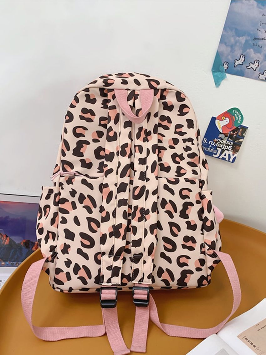 Allover Leopard Large Capacity Backpack
