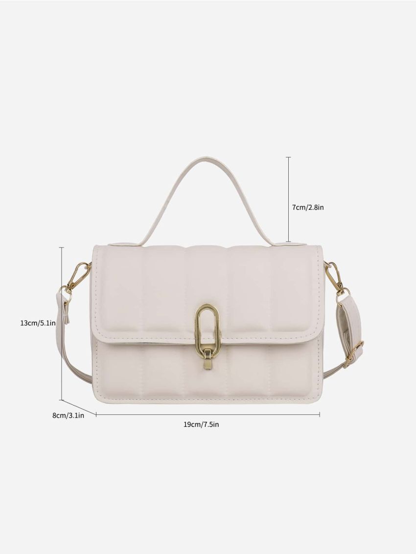 Stitch Detail Flap Square Bag