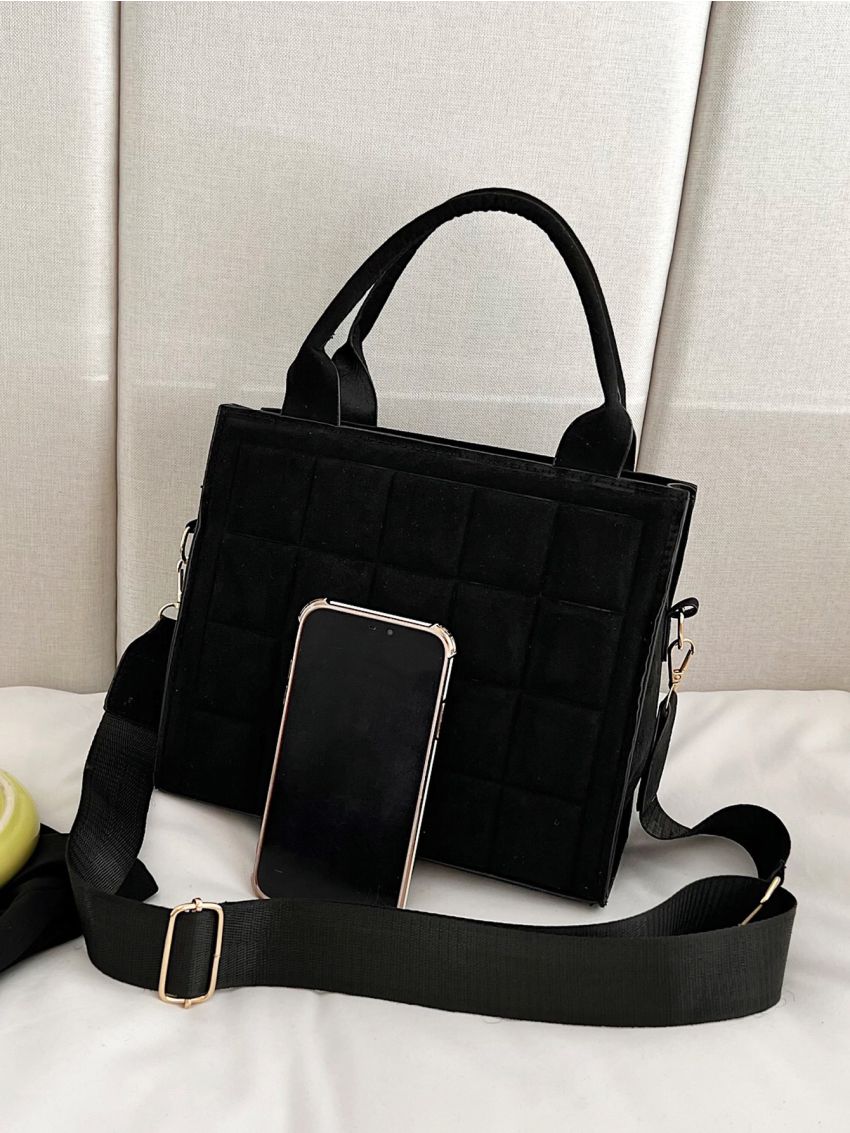 Minimalist Plaid Square Bag