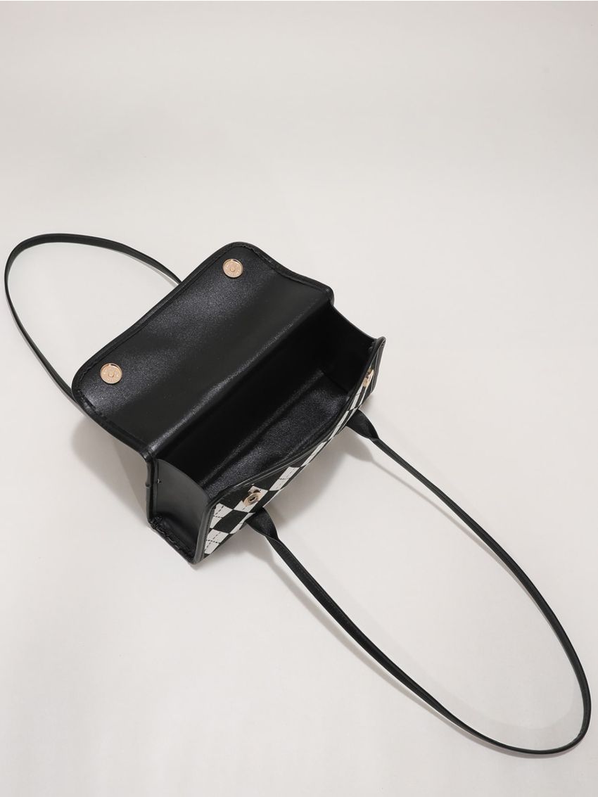 Geometric Graphic Flap Square Bag