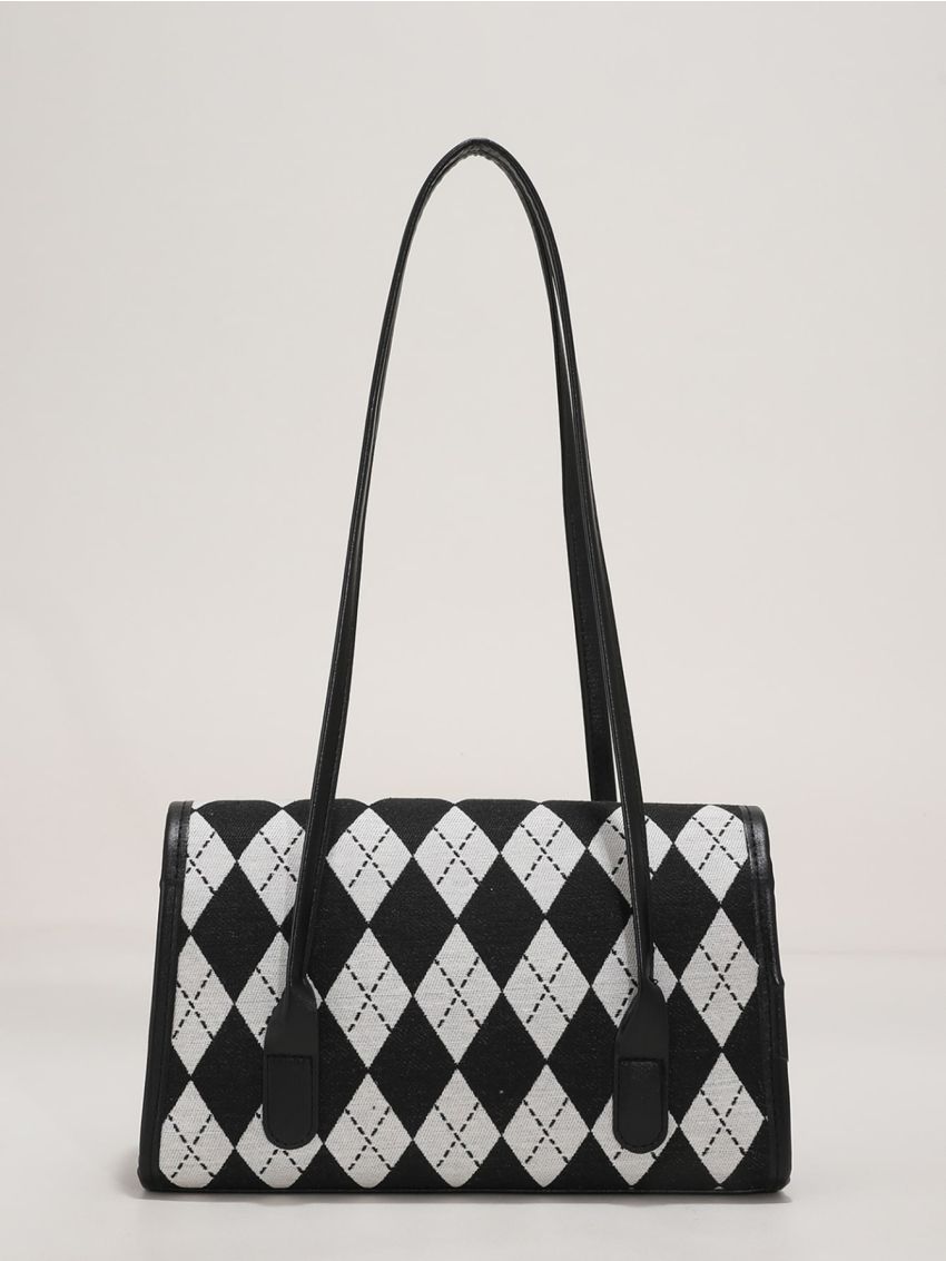 Geometric Graphic Flap Square Bag