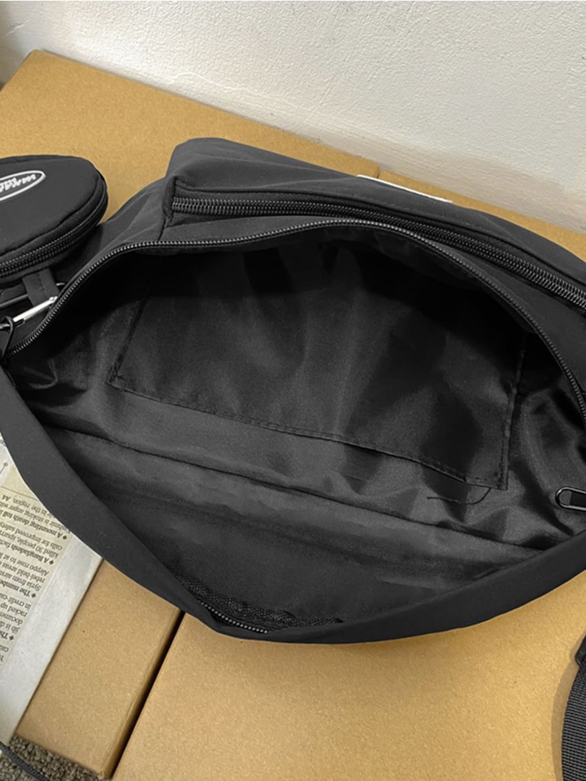 Letter Graphic Waist Bag With Coin Purse