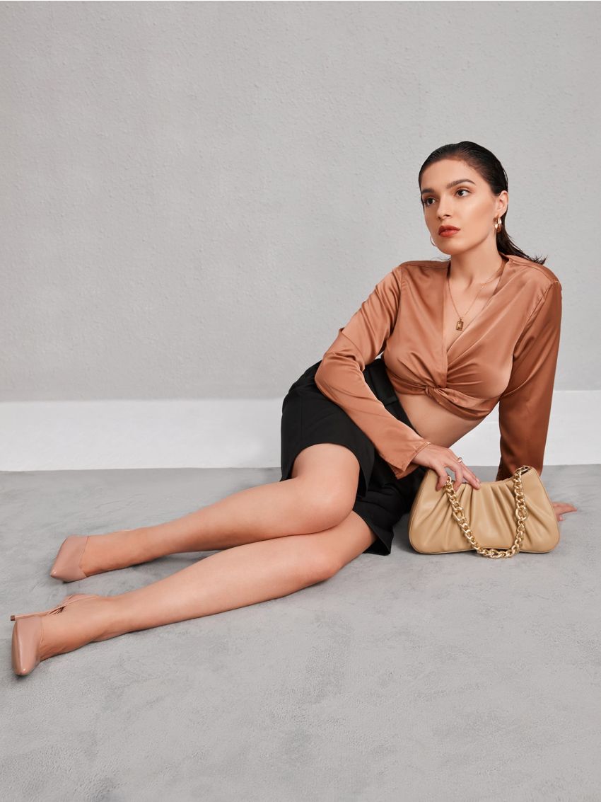 Minimalist Chain Ruched Bag