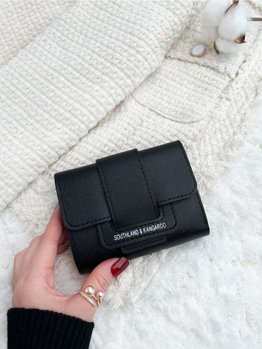 Letter Graphic Stitch Detail Small Wallet