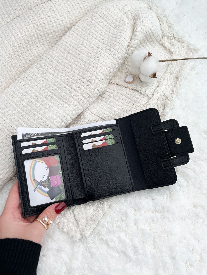 Letter Graphic Stitch Detail Small Wallet