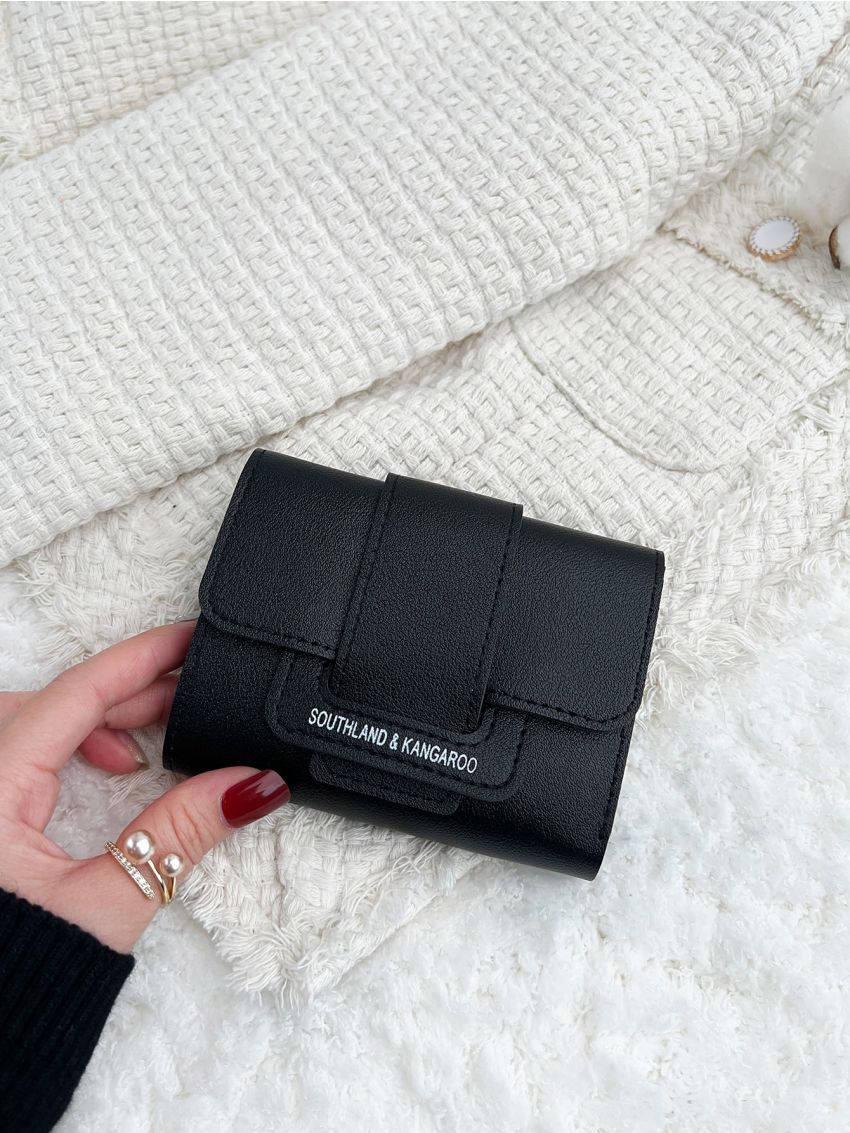 Letter Graphic Stitch Detail Small Wallet