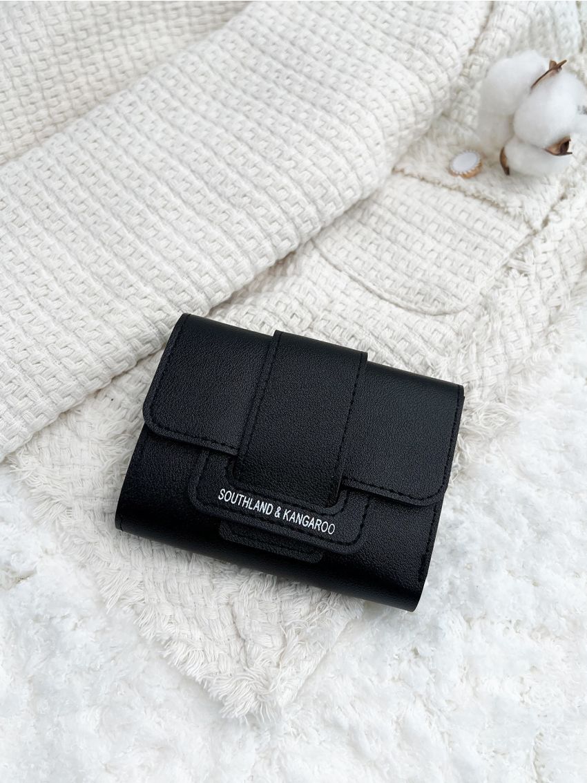 Letter Graphic Stitch Detail Small Wallet