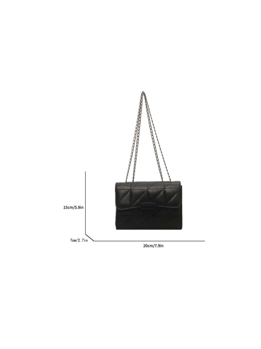 Quilted Pattern Chain Square Bag