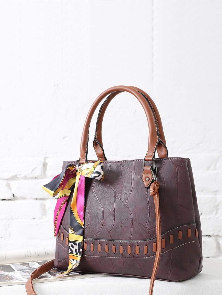 Twilly Scarf Textured Tote Bag