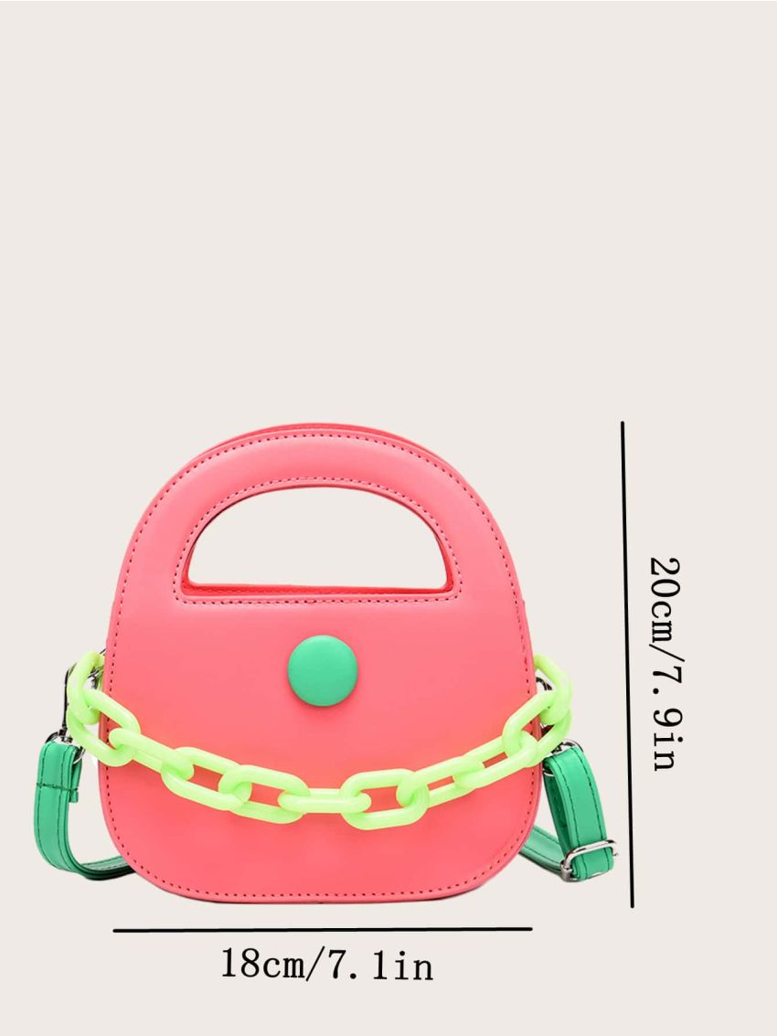 Minimalist Chain Decor Saddle Bag